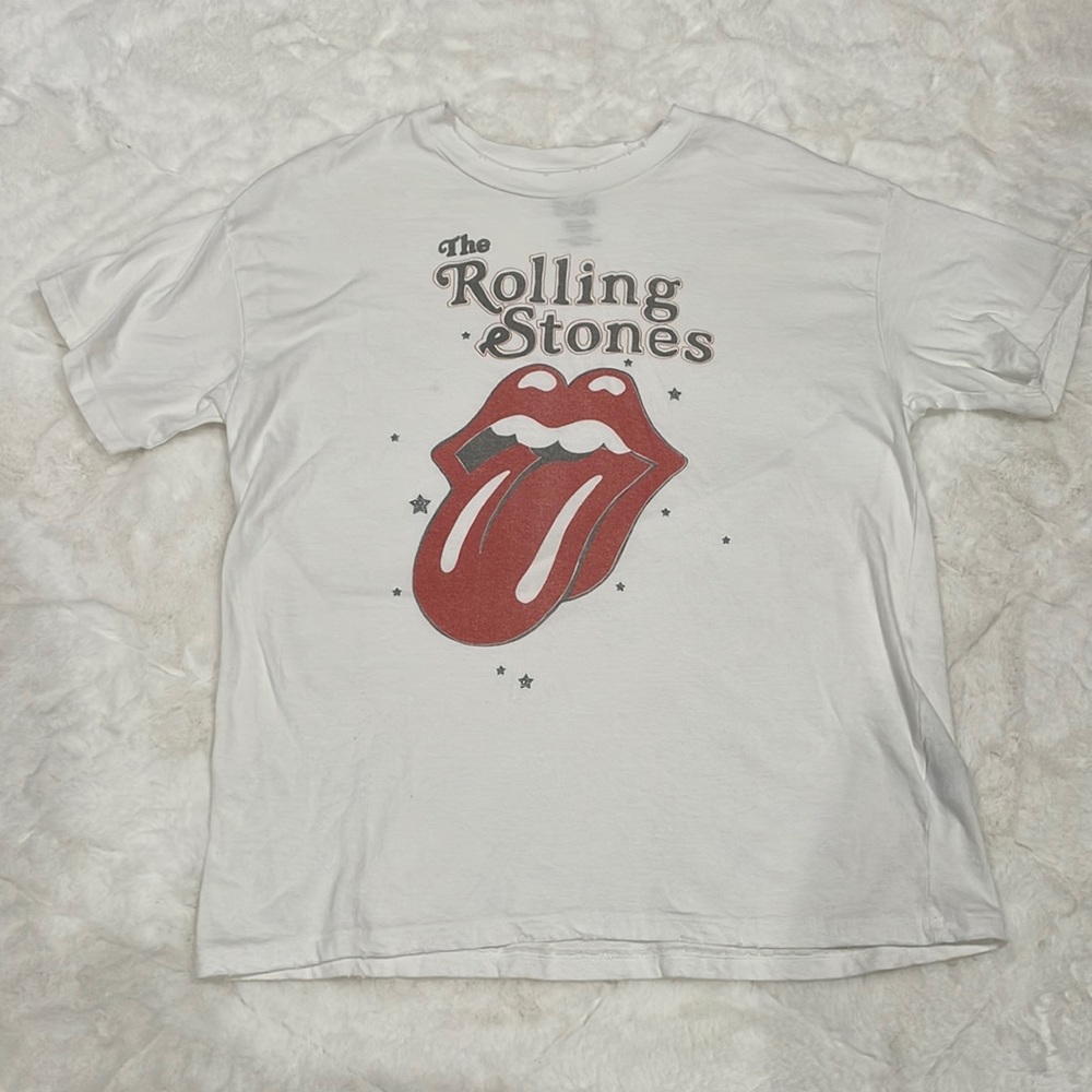 White Rolling Stones Tee
